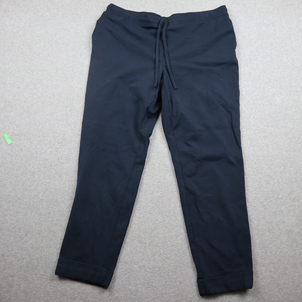 J. Jill Pants Womens Large Tall Wearever Navy Blue Cuffed Straight Leg Stretch